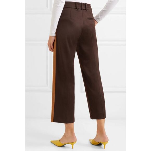 SIES MARJAN Bexley Cropped Striped Wool Twill Straight Leg Pants Size 0 - Picture 2 of 9